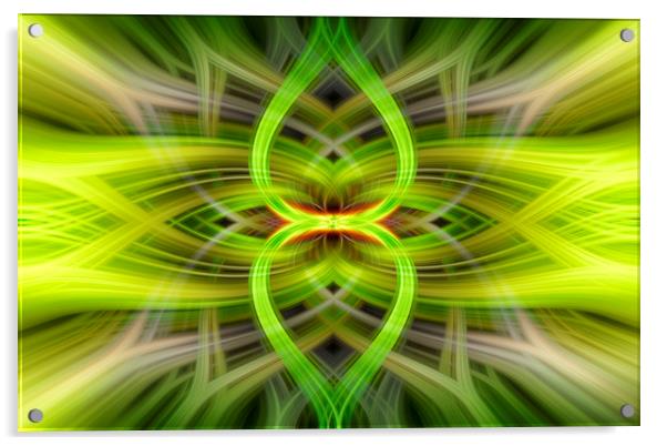 Green Neon Abstract  Acrylic by Jonathan Thirkell