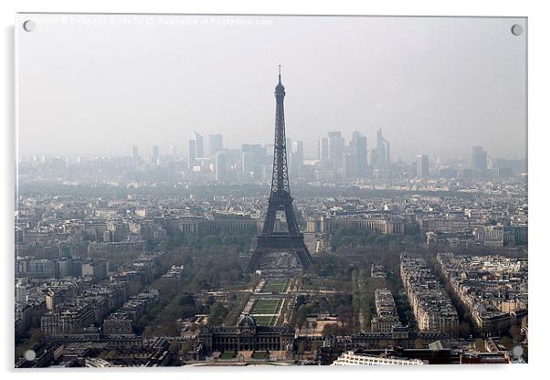 Eiffel tower Acrylic by Rebecca Giles