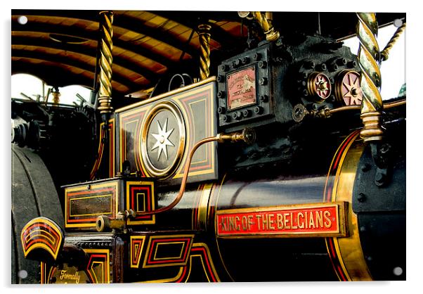 King of the Belgians Steam Engine Acrylic by Jay Lethbridge