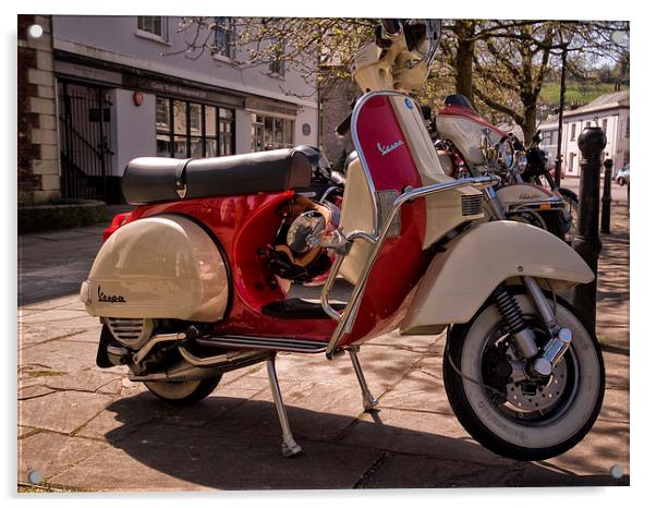 Vespa Moped Acrylic by Jay Lethbridge