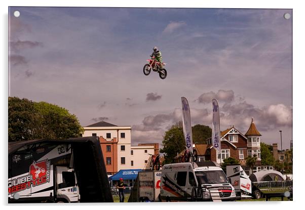MotorCycle Stunt Show Acrylic by Jay Lethbridge