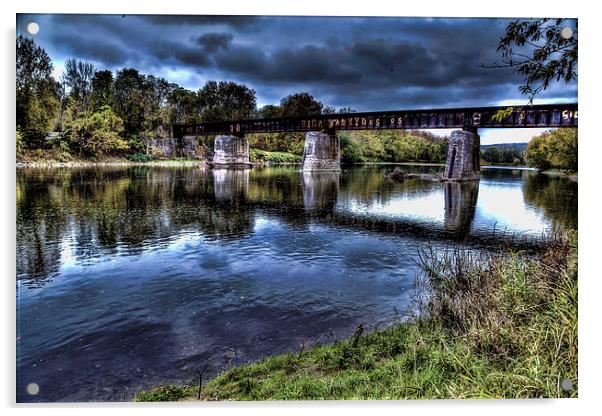 Train Bridge Acrylic by peter campbell