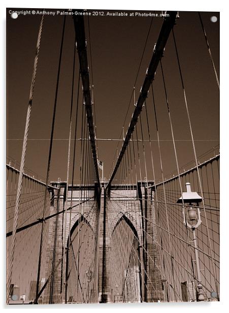 Brooklyn Bridge Acrylic by Anthony Palmer-Greene