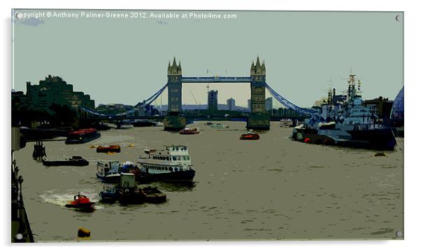 Thames Bridge Acrylic by Anthony Palmer-Greene