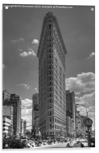 Flat Iron Building, New York Acrylic by Phil Emmerson