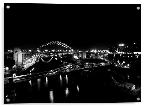 Tyne Bridges Acrylic by Phil Emmerson