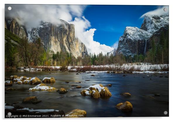Yosemite Valley Acrylic by Phil Emmerson