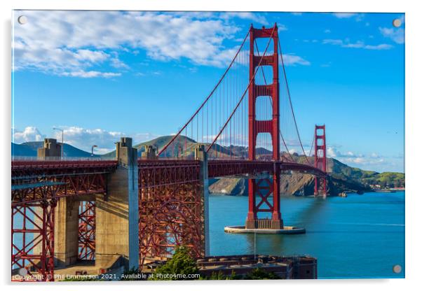 Golden Gate View Acrylic by Phil Emmerson