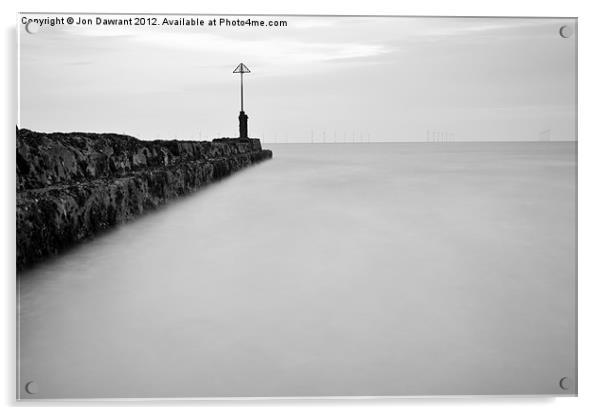 Long exposure of the the sea by a groyne Acrylic by Jonny Essex