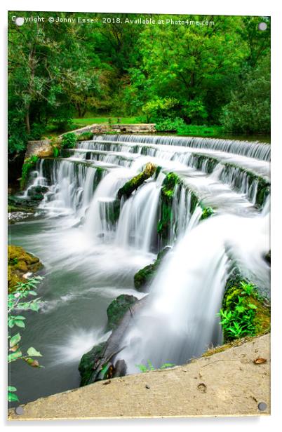 Long exposure of a waterfall, Peak District No6 Acrylic by Jonny Essex