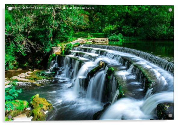 Long exposure of a waterfall, Peak District No7 Acrylic by Jonny Essex