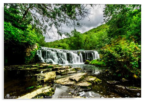 Long exposure of a waterfall, Peak District No12 Acrylic by Jonny Essex