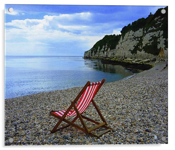 On the beach in Beer Acrylic by Paula Palmer canvas