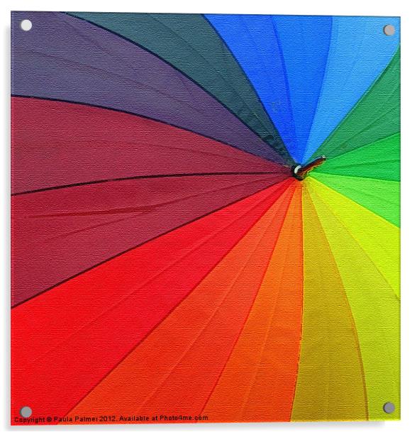 Arty rainbow umbrella! Acrylic by Paula Palmer canvas