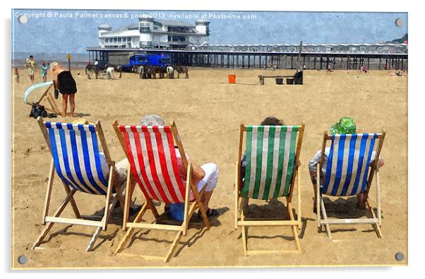 Weston-super-Mare pier 2 Acrylic by Paula Palmer canvas