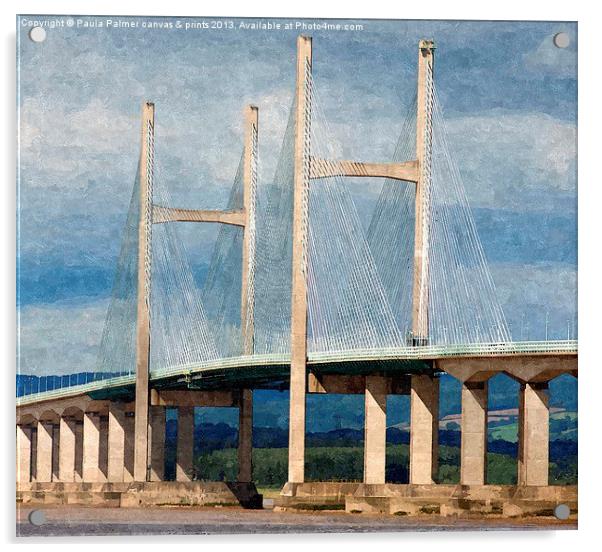 Second Severn Bridge Crossing Acrylic by Paula Palmer canvas