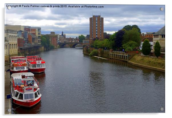  York and the river Ouse Acrylic by Paula Palmer canvas
