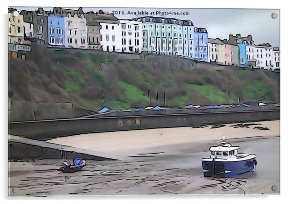 Tenby Harbour 2 Acrylic by Paula Palmer canvas