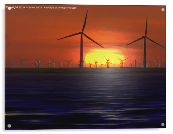 Windmills (Digital Art) Acrylic by John Wain