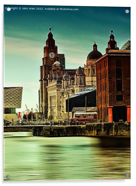 Royal Albert Dock And the 3 Graces   Acrylic by John Wain