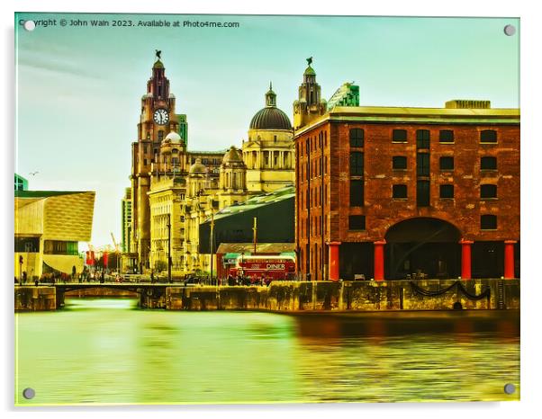 Royal Albert Dock And the 3 Graces   Acrylic by John Wain