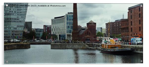 The Pump House on Hartley Quay in Liverpool Docks Acrylic by John Wain
