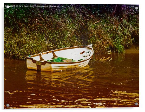 Boat on the Dee (Digital Art) Acrylic by John Wain
