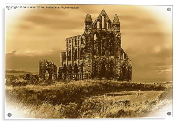 Whitby Abbey (Digital Art) Acrylic by John Wain