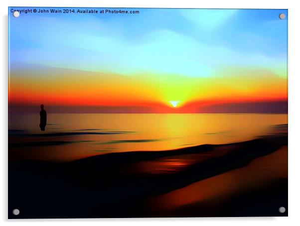 Iron Sunset Blue sky Acrylic by John Wain