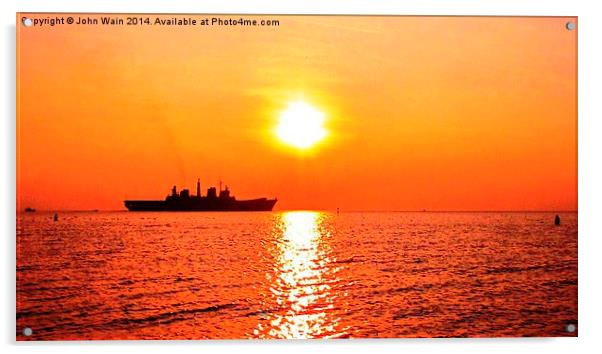 Aircraft Carrier HMS Illustrious Acrylic by John Wain