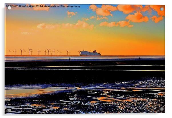 Belfast Ferry... Acrylic by John Wain