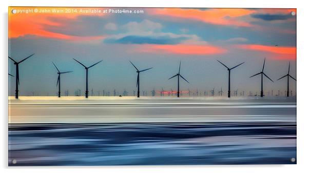 Windmills to the Horizon Acrylic by John Wain