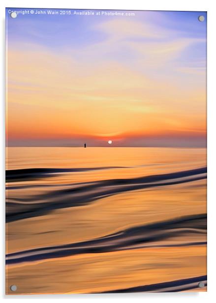 Sunset in the Bay Acrylic by John Wain
