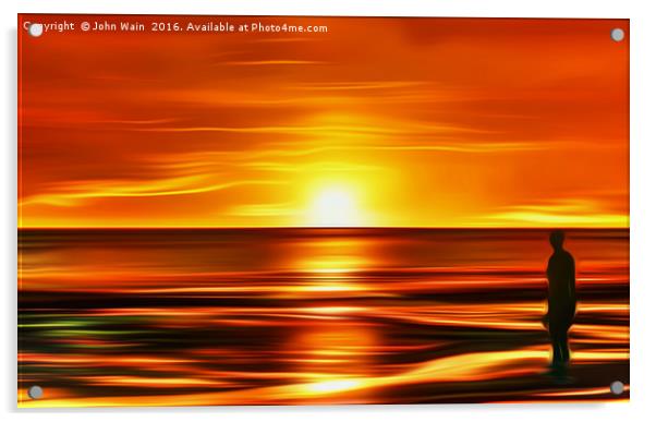 Gormley at Sunset Acrylic by John Wain