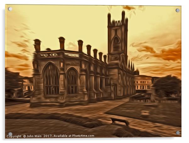 WW2 Bombed out Church Liverpool (Digital Art) Acrylic by John Wain