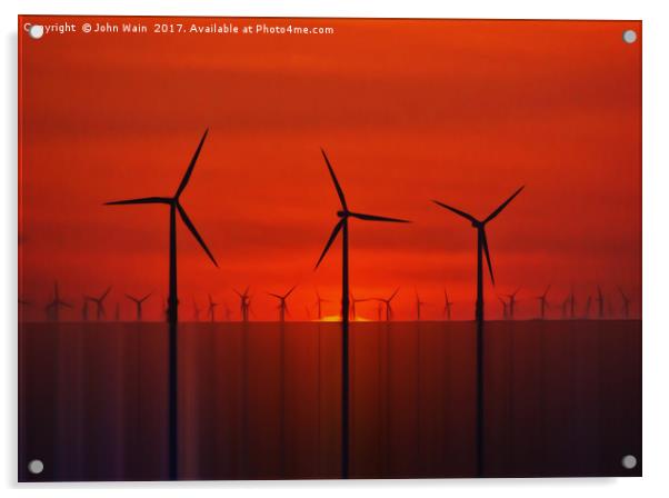 Wind Farms (Digital Art) Acrylic by John Wain