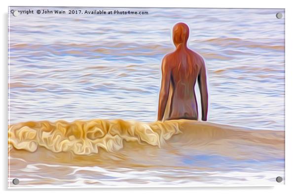 Gormley Iron Man (Digital Art) Acrylic by John Wain