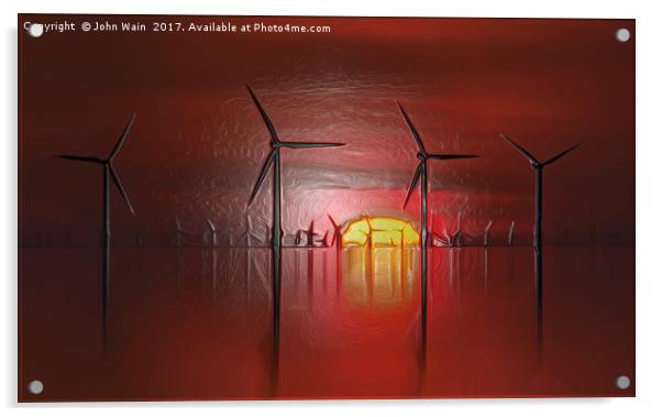 Windmills in the Sun (Digital Art) Acrylic by John Wain