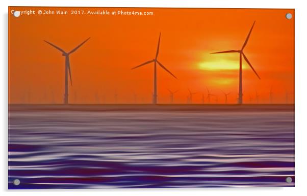 Windmills in the Sun (Digital Art)  Acrylic by John Wain