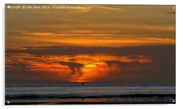 Sunset from the beach... Acrylic by John Wain