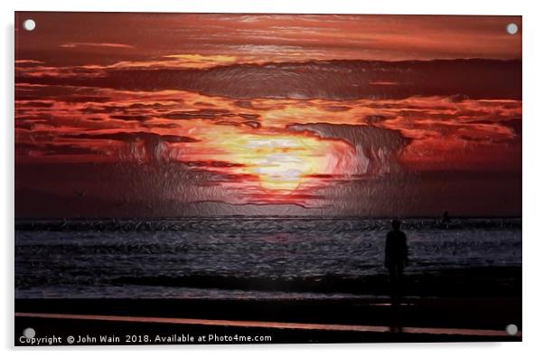 As the Sun goes down Acrylic by John Wain