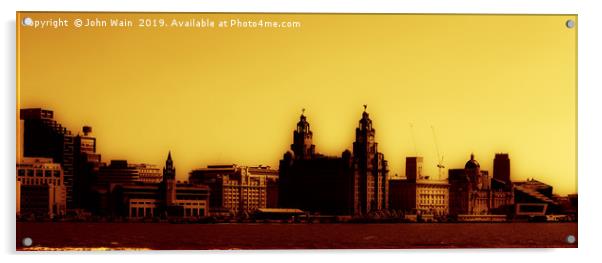 Liverpool Waterfront Skyline Acrylic by John Wain