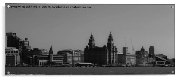 Liverpool Waterfront Skyline Acrylic by John Wain