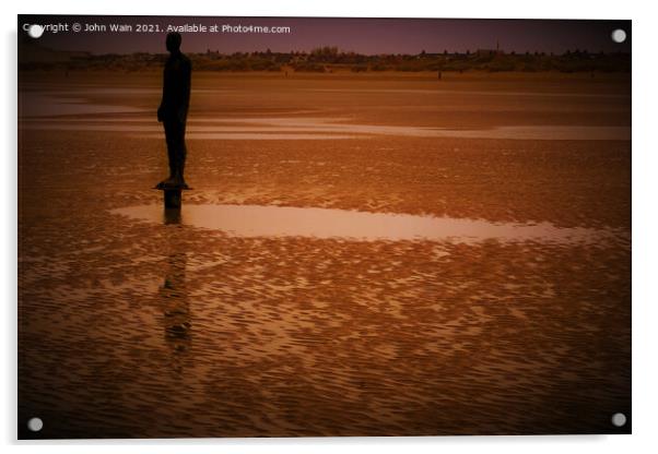 Gormley on the Beach Acrylic by John Wain