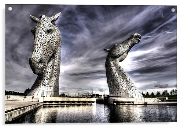  Falkirk Kelpies Acrylic by jim scotland fine art