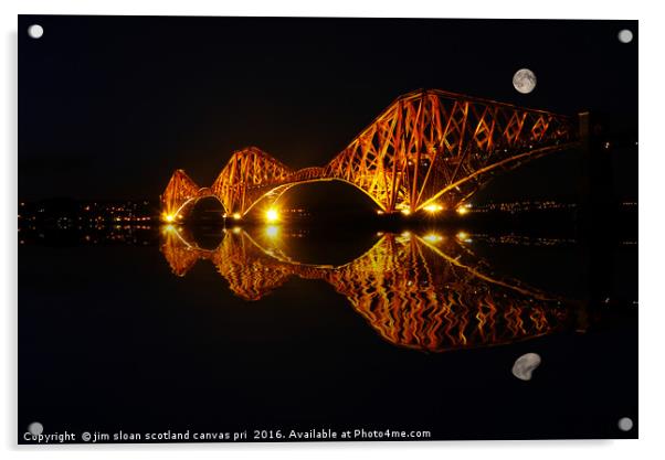 Full moon at the Bridge Acrylic by jim scotland fine art