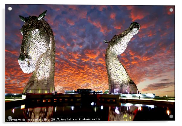 The Falkirk Stars Sunset Acrylic by jim scotland fine art