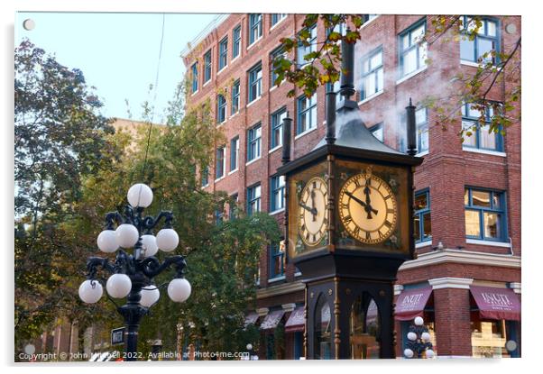 Vancouver Gastown Steam Clock Acrylic by John Mitchell