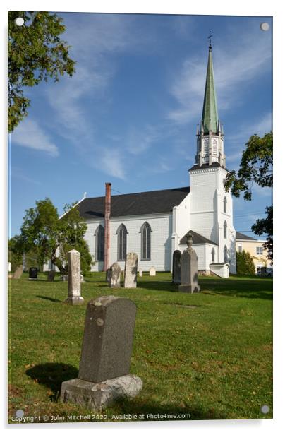 Tiinity Church in Kingston New Brunswick Acrylic by John Mitchell