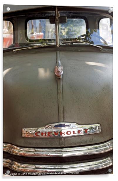 Front of a 1950 Chevrolet Pickup Truck Acrylic by John Mitchell